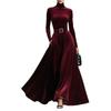 European and American Women's High Neck Long Sleeve Evening Gown Skirt