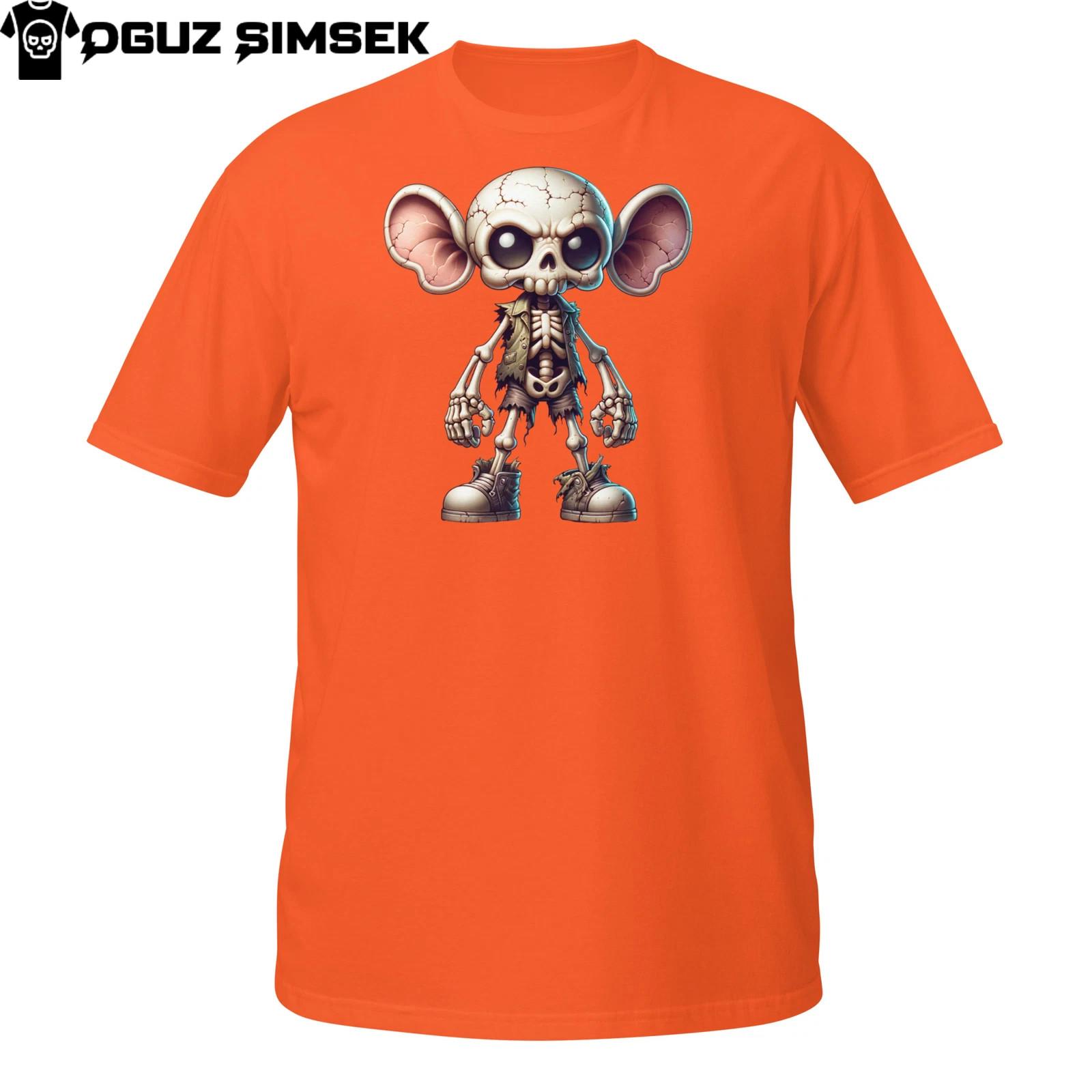 Skeleton Mouse T-Shirt Mens Womens Tees Top | Creepy Cute Skull Creature with Big Ears | Cartoon Tee XL