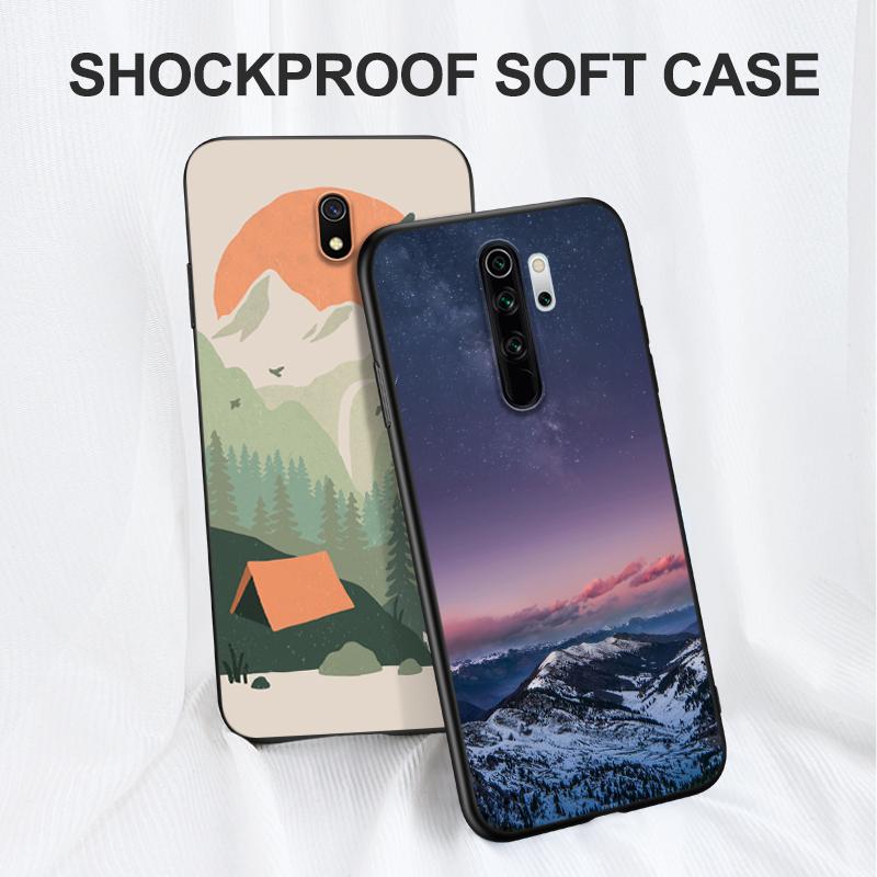Black Tpu Case For Xiaomi Redmi 9T Note 9T Note 10 8 8T 7 5G 4G Pro 10S Night Starry Sky