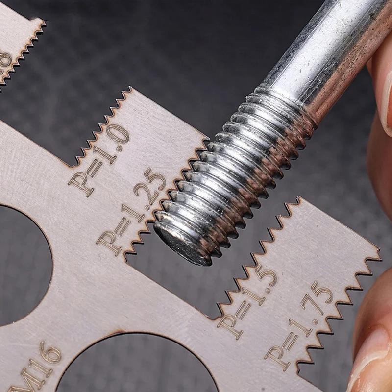 2Pcs Measuring Screw Pitch Bit Bolt Nut Screw M3-M18 Thread Checker Screw Measurement Ruler Stainless Steel Caliper Metric