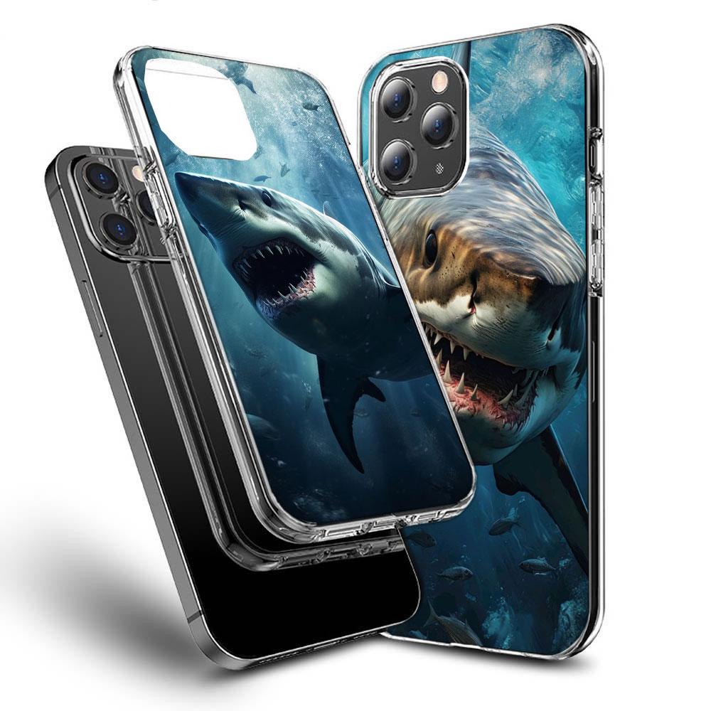 The Mouth of the Deep Sea Evil Shark Phone Case For Iphone 16E 15 Pro 14 Plus 17E 16 17 Pro Max Air 11 12 13 Mini Shockproof