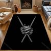 Drum Set and Drumstick Art Print Carpet for Living Room Bedroom Bedside Sofa Table Floor Mat Home Area Rug Decor Large Size