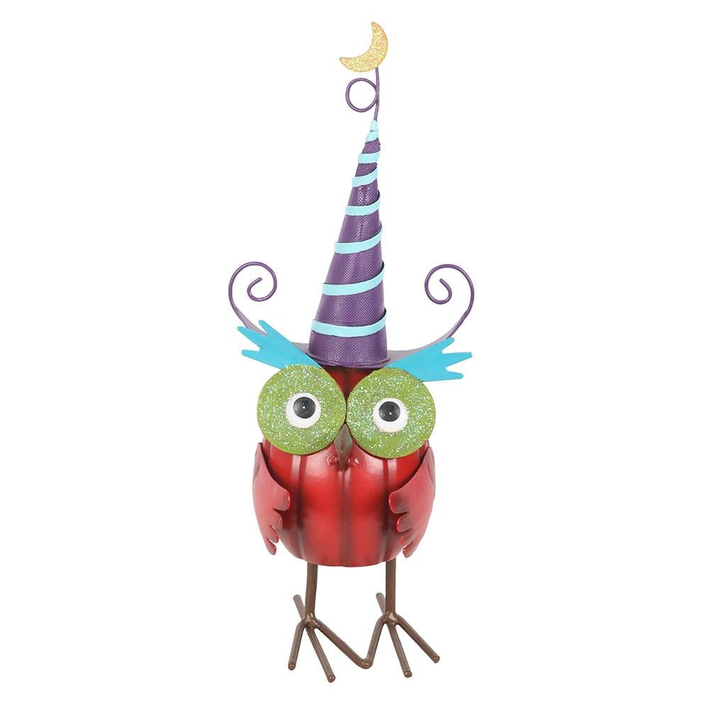 Something Different Metal Owl & Witch Hat Ornament