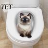 Wasserdichte Toilettensitz-Aufkleber 3D Cartoon Katze Sticker, Niedliche Tier Deckel Kreative Kunst Aufkleber, Lustige Selbstklebende Badezimmer Wanddeko Einfach Abziehbar