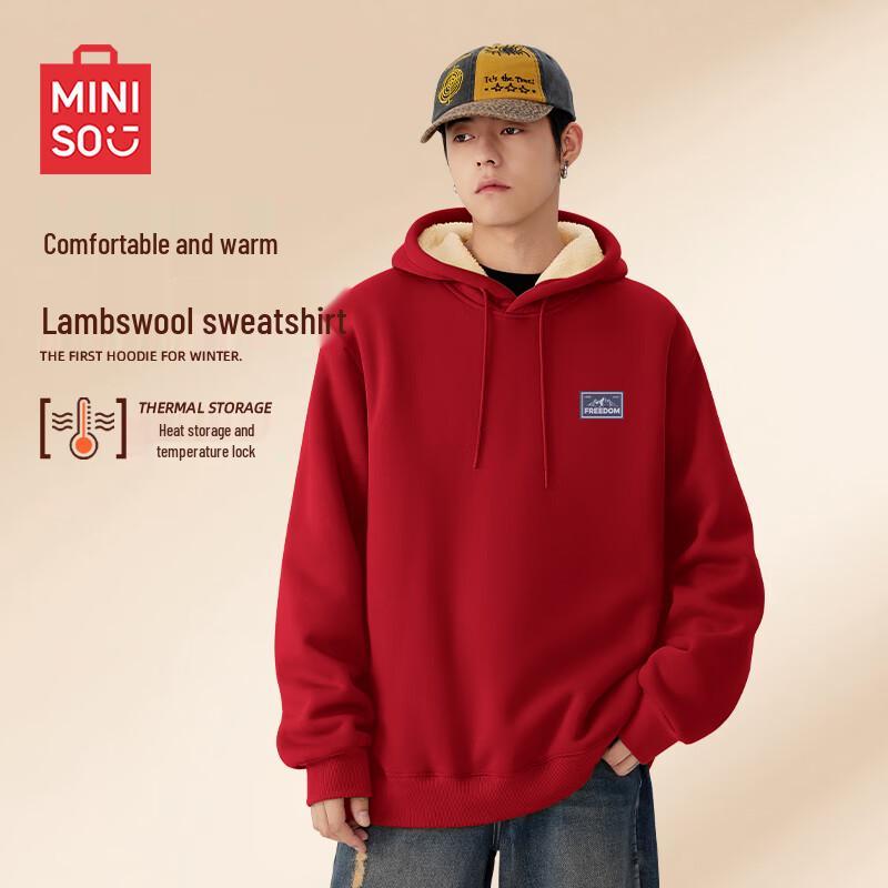 MINISO Men's Thermal Fleece Lined Hooded Sweatshirt