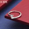 925 Sterling Silver Simple Twisted Line Ring Set with AAA Zircon - Stylish Evening Ring
