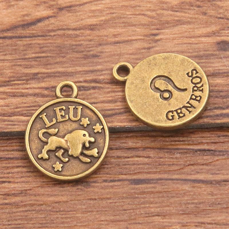 10 or 12pcs 12X15mm DIY retro alloy jewelry accessories 12 constellation pendant