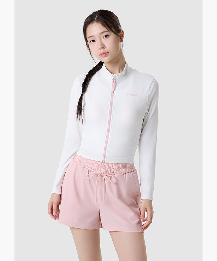 LECOQ Women'S Water Rash Guard Zip-Up - Cream Qr222Sfz61