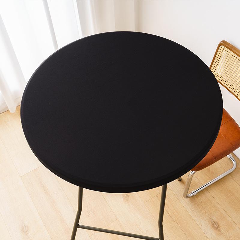 Elegant Milk Silk Round Tablecloth - Luxurious Light Feel & Elastic Fit, White Ins Style