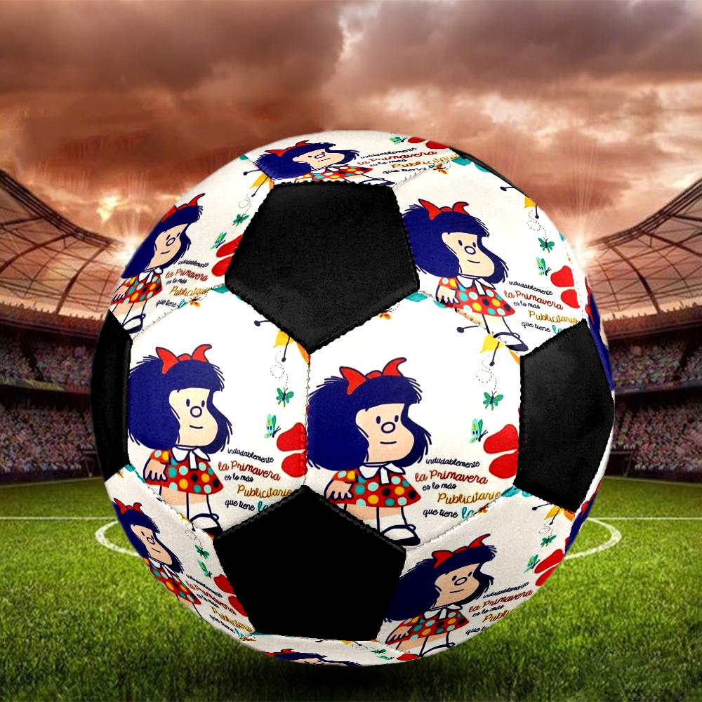 Mafalda Indoor Soccer Ball Colorful Machine Stitched PVC Size 5 Team Training Competition Ready Durable High-Bounce Cool Sports Gift