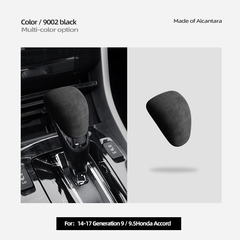 For Honda Accord 9/9.5 Alcantara Suede Gear Shifter Gear Protector Head Cover Car Gear Head Shift Knob Handle Cover Trim Sticker