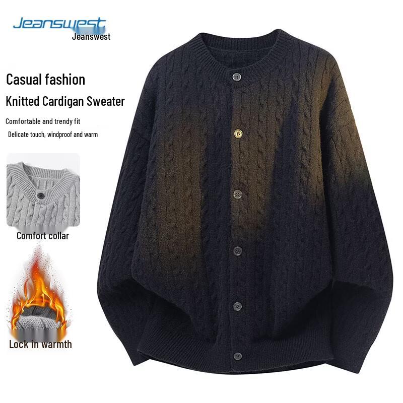 

Jeanswest Unisex Crew Neck Button-Up Knit Cardigan M