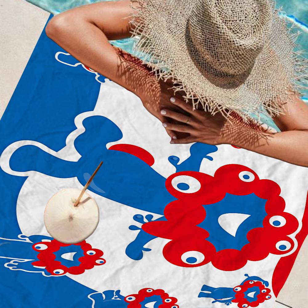 Cartoon M-Myaku-Myaku Microfiber Blanket Quick Drying Beach Towels Oversized Printing Super Absorbent Pool Towel Blanket