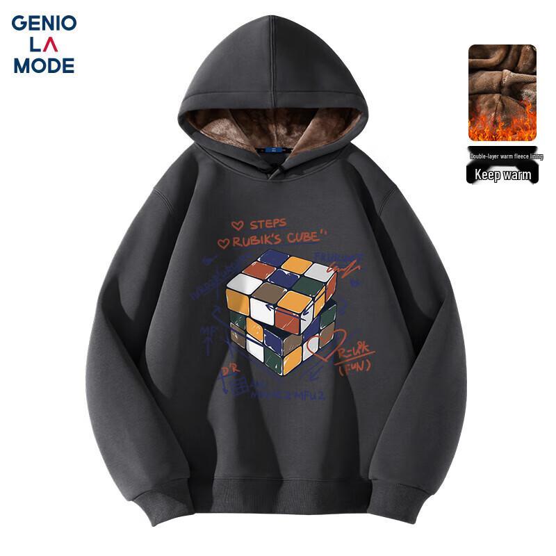 GENIOLAMODE Herren Locker Geschnittener Pullover Hoodie