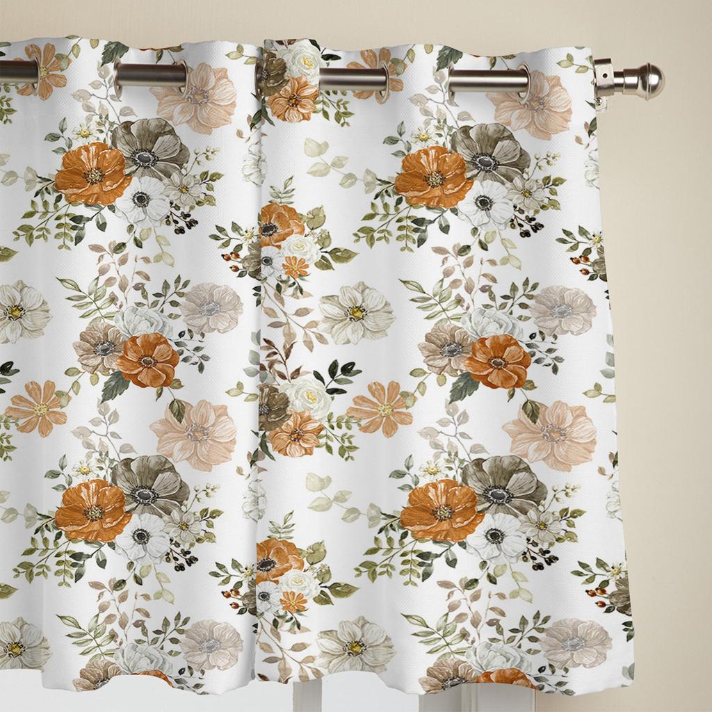 Herbstblume Eukalyptusblatt Textur Vorhänge für Schlafzimmer Wohnzimmer Fensterdekorationen Jalousien Küchendekor Vorhänge