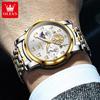 OLEVS Brand Watch Multi Functional Waterproof Quartz Watch Moon Phase Luminous Men's Watch 2903