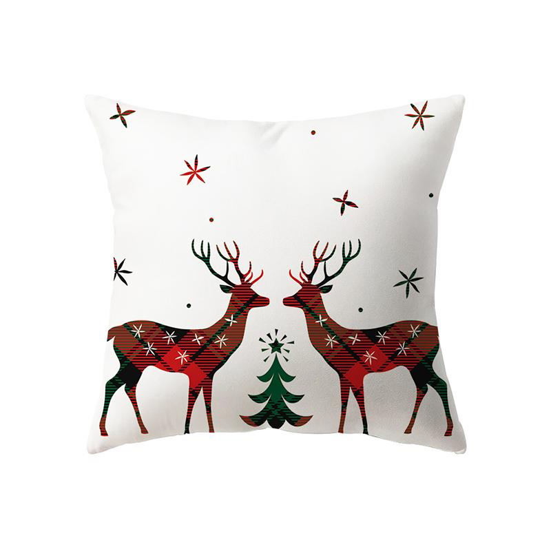 Christmas Theme Santa Elk Christmas Tree Print Pattern Cushion Cover Home Living Room Sofa Decoration Pillow Pillow Cover