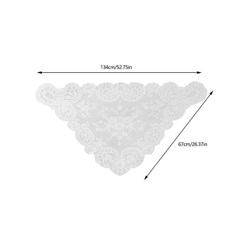 Floral Lace Edge Scarf Comfortable Head Cover Strong Polyester Material For Spiritual Moment Or Travel