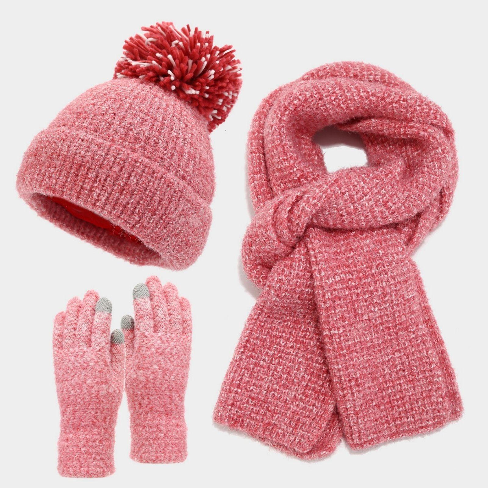 

Женский зимний модный комплект из трех предметов: шапка, шарф, перчатки, защищающий от холода One Size