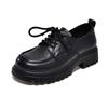 Women Genuine Leather Tack Shoes New Black Platform Flats Shoes Women Loafers Slip on Boat Shoes Designer Casual Leather Oxfords