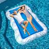 Pool Floats Inflatable Floating Water Hammock Portable Pool Raft with Cup Holder for Tanning Water Play Vacation Backyard Travel