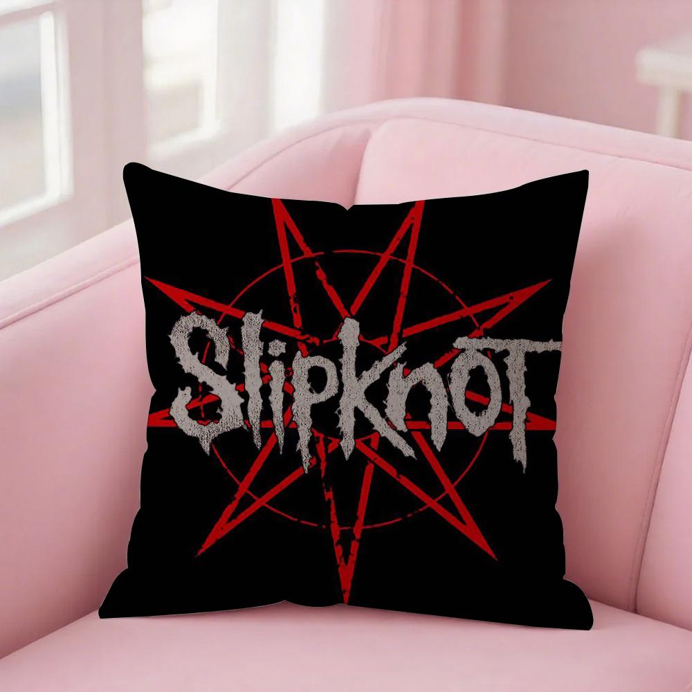 Slipknots Band Pillow Case Square Double-Sided Printing Short Plush Sofa Cushion Cover Bedroom Bedside Pillow