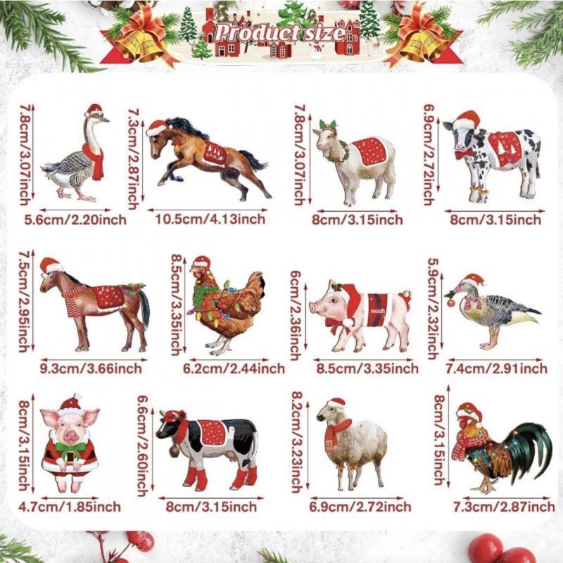 36-Piece Handmade Walnut Cracker Christmas Ornament Set - Ideal for Holiday Gifts & Tree Decoration