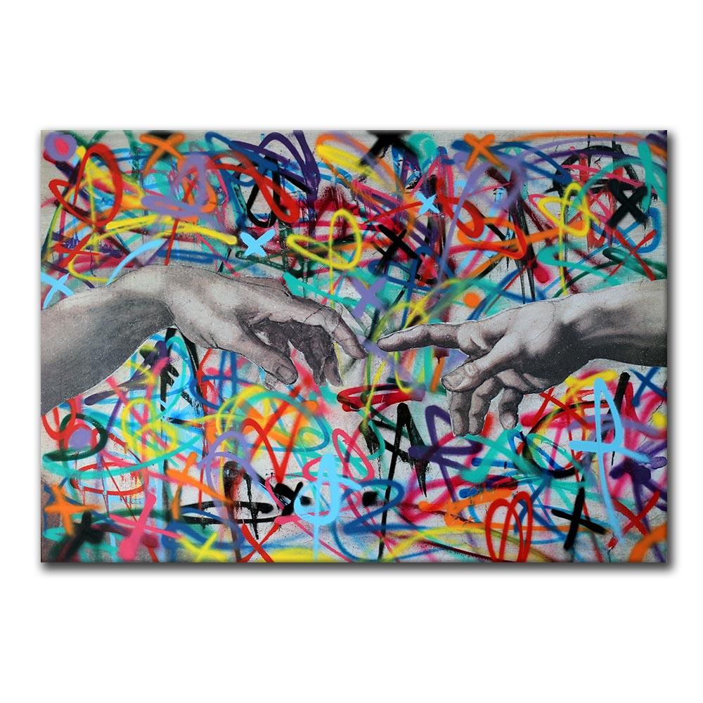 Slavné olejomalby Tvorba Adama HD tisk na plátně Abstraktní graffiti pouliční umělecká díla pro moderní domácí výzdobu obývacího pokoje