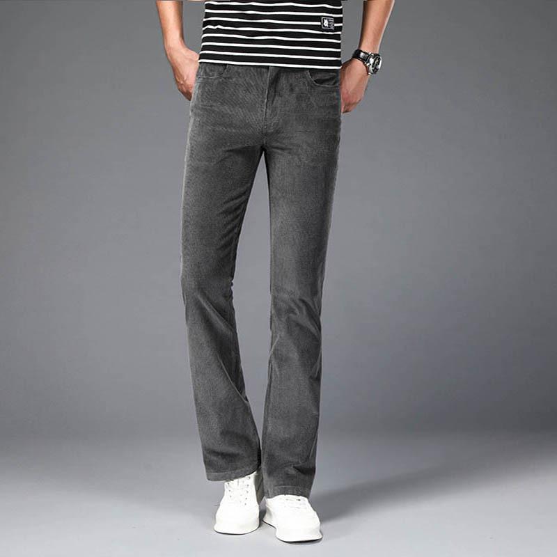 Men's Spring & Autumn Flared Corduroy Pants – Korean Style, Stretch Slim Fit