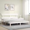 VidaXL Bed Frame with Headboard White Super King Solid Wood 3193547