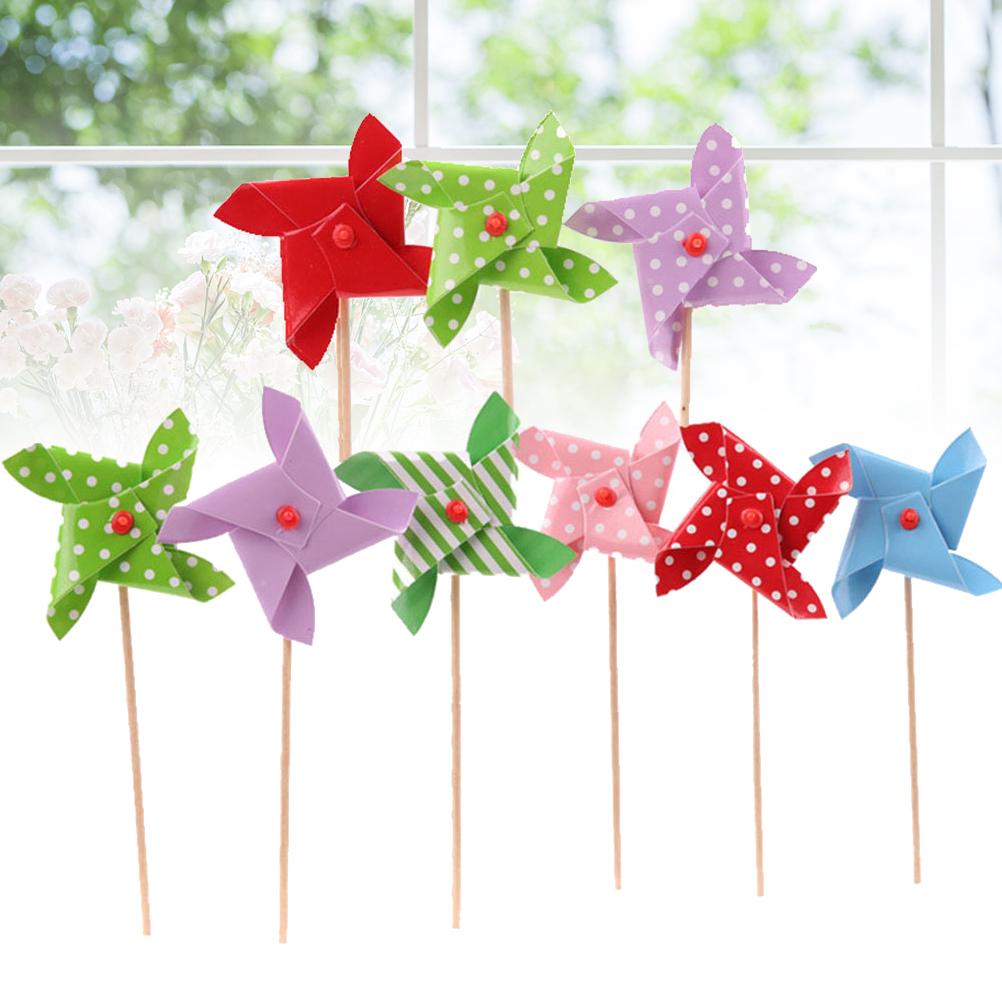 18pcs Cake Toppers Mini Pinwheel Cupcake Picks Adorable Party Food Decor Birthday Baby Shower Wedding Toothpick Windmill