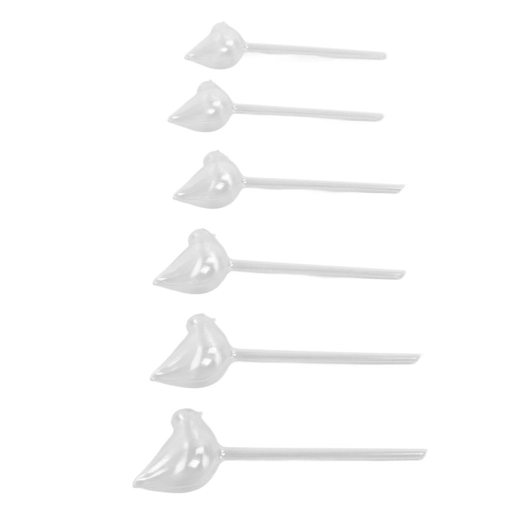 6Pcs Bird Shaped Plant Waterer Automatic Glass Bird Shape Design Plant Watering Device for Indoor