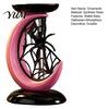 Modern Gothic Home Furnishing Halloween Pink Moon Spider Candle Holder, Sweet Dark Aesthetic Tray for Desktop Atmosphere Prop Pillar Candles,