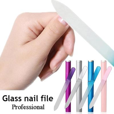 Profesyonel Kristal Cam Tırnak Dosyaları Dayanıklı Degrade Çift Taraflı Nail Art Tampon Dosyaları Durumlarda Salon Güzellik Araçları