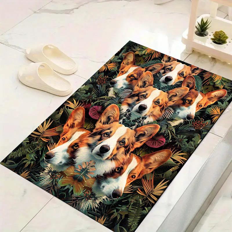 Collie Corgi Carpet Rug for Living Room Bedroom Home Sofa Decoration,Kids play Non-slip Floor Mat