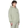 Fear of God Essentials Fleece Pullover Hoodie With Solid Color Logo Unisex Tops Green Concrete FOG-FW21-107