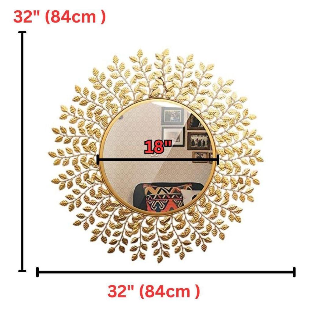 Rostsäker & Väderbeständig Väggspegel - Idealisk Spegel för Vardagsrum, Badrum, Sovrum, Foajé | Entré, Tvättställsområde - Guld. 32 tum 1 del