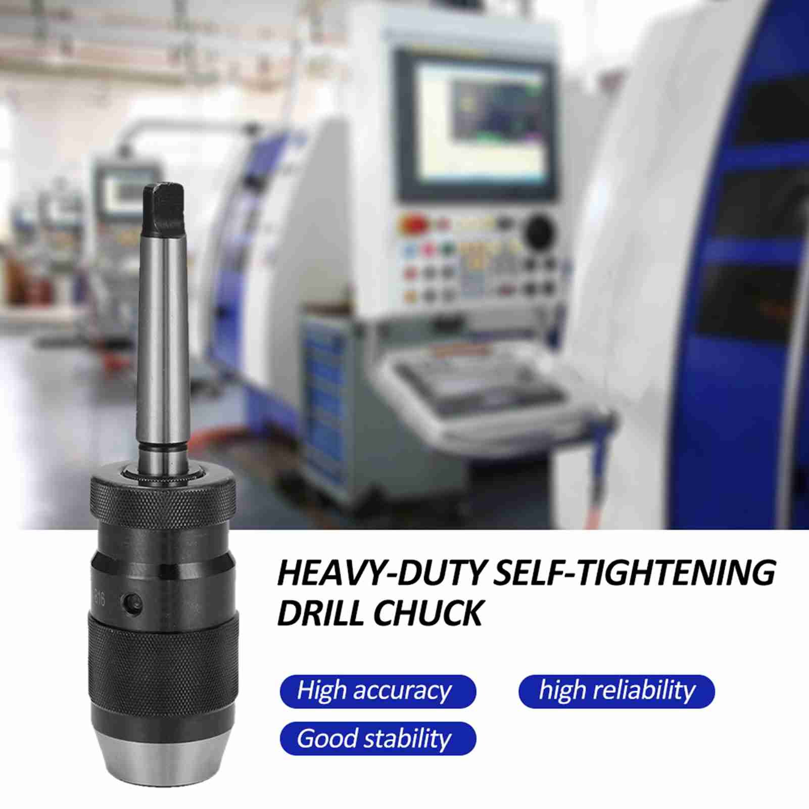 

Geevorks Heavy duty Self tightening Drill Chuck with Handle Integrated Quick Change Keyless Chuck MT B16 1 16mm чёрный