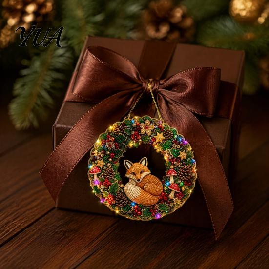 Şenlikli Oda Dekorasyonları 2 Adet İnci Elmas Noel Süsü Seti, Kurdeleli 2 Boyutlu Akrilik Simli Asılı Ağaç Süsleri Dekor, İçin Kolye