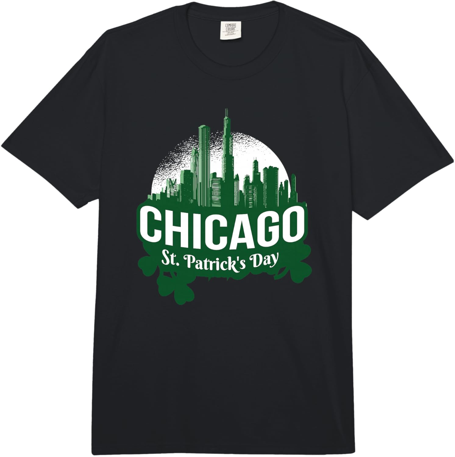 

Chicago St Patricks Day Skyline Graphic Print Cotton Men s Casual T Shirt 5XL різнокольоровий