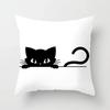 Totenkopf Katze Schwarze Katze Heimdeko Kissenbezug Freche Katze Sofa Autodekoration x Kissenbezug Quadratischer Polyester Kissenbezug