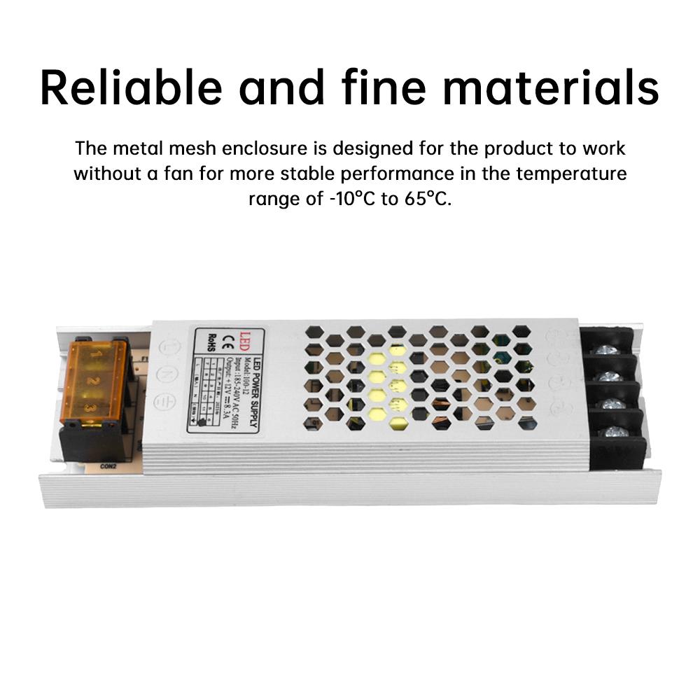 Ultra Thin Driver LED Strip Voltage Stabilizing Power Supply Lighting Transformers DC 220V To 12V 60W 100W 200W