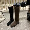 Brand Women's Boots Square Toe Chunky Heel Riding Boots for Women Platform Shoes Outdoor Casual Dress Women's Knee High Boots