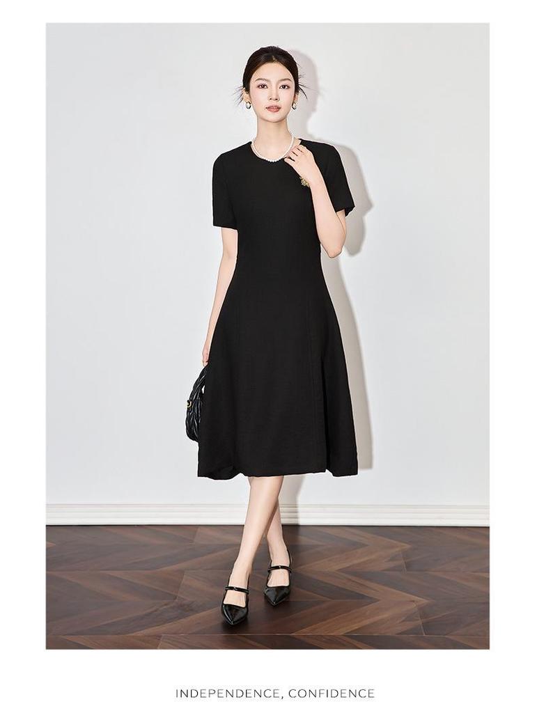 Elegant Spring Linen Dress - Women's Waist-Hugging, Refined Fashion
