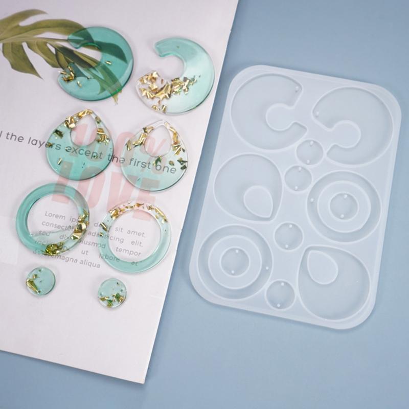 Crystal Epoxy Resin Mold DIY Crafts Jewelry Pendant Mold Handmade Multi-style Earrings Eardrop Danglers Silicone Mould