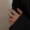 Vintage  Color Metal Rings Set Elegant Irregular Adjustable Rings For Women Trendy Geometric Ring Punk Jewelry Party Gift