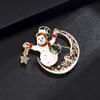 Zinc Zinc Alloy Snowflake Elk Brooch Enamel  Cartoon   Boys
