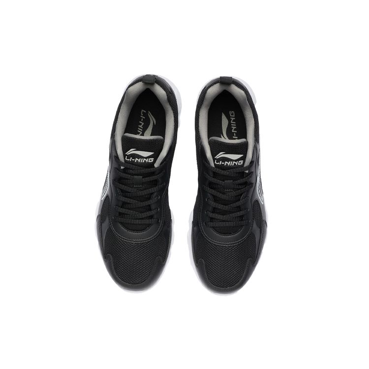 Li-Ning Comfortable Shock Absorbing Non-Slip Wear-Resistant Breathable Low-Top Running Shoes Men sneakers Black White ARSR059-1