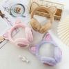 Girl Earmuffs Korean Style Cats Ear Decor Heart Pattern Plush Winter Soft Thickened Headband Warmer Windproof
