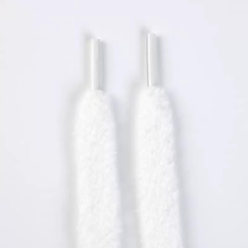 

1.3cm Wide Fluffy Shoelaces for High-Top Canvas Shoes - Plush Faux Fur Laces, Soft Decorative Replacement Shoe Strings белый